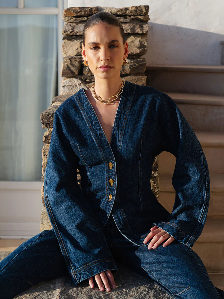 Jessica Denim Barrel Jacket | Dark Stonewash