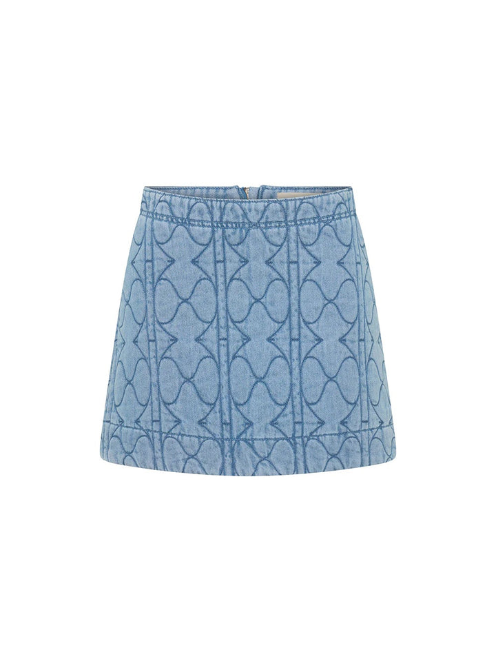 Joey Denim Mini Skirt | Pale Stone