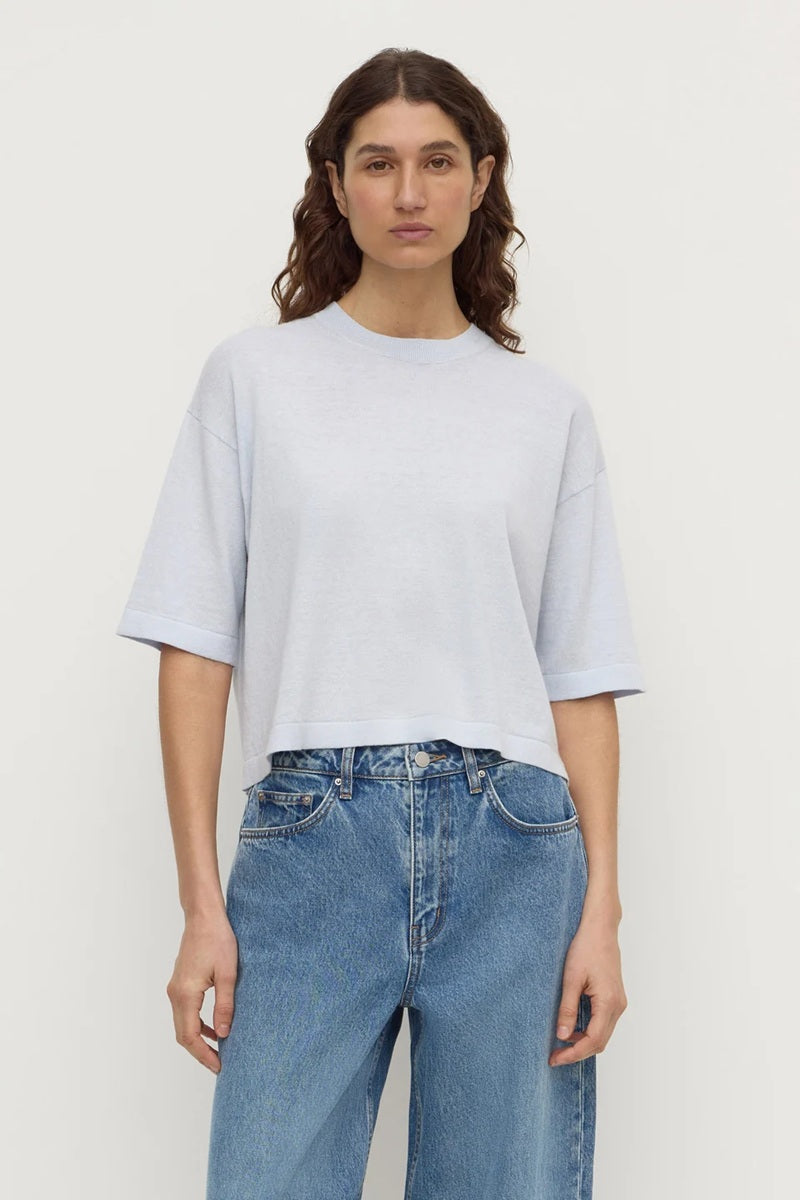 Kensy Cotton Cashmere Tee | Powder Blue