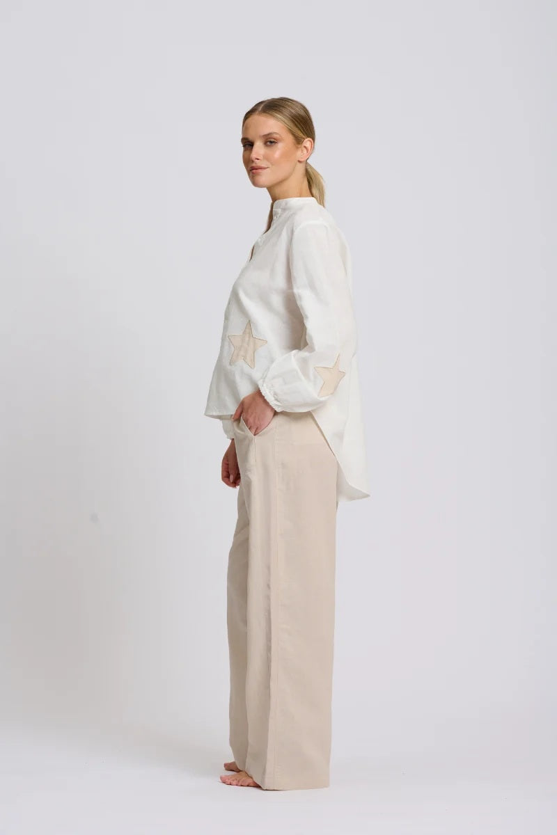 Kitty Popover Shirt | Ivory Biscuit Star