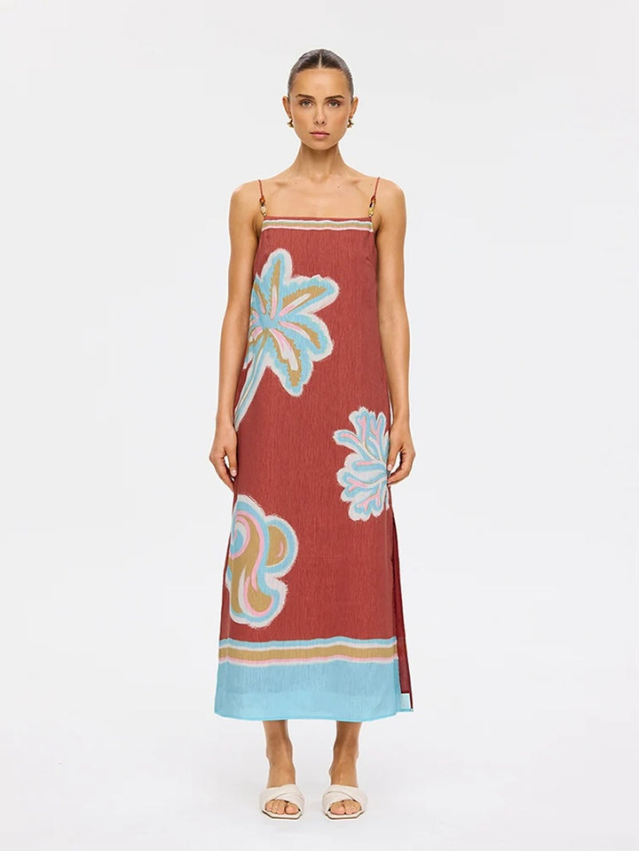 Enzo Midi Dress | Maroon