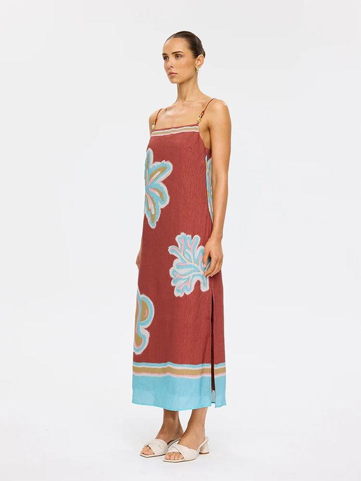 Enzo Midi Dress | Maroon
