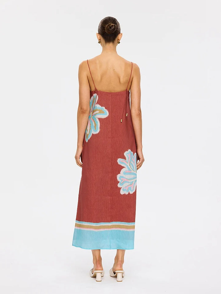 Enzo Midi Dress | Maroon