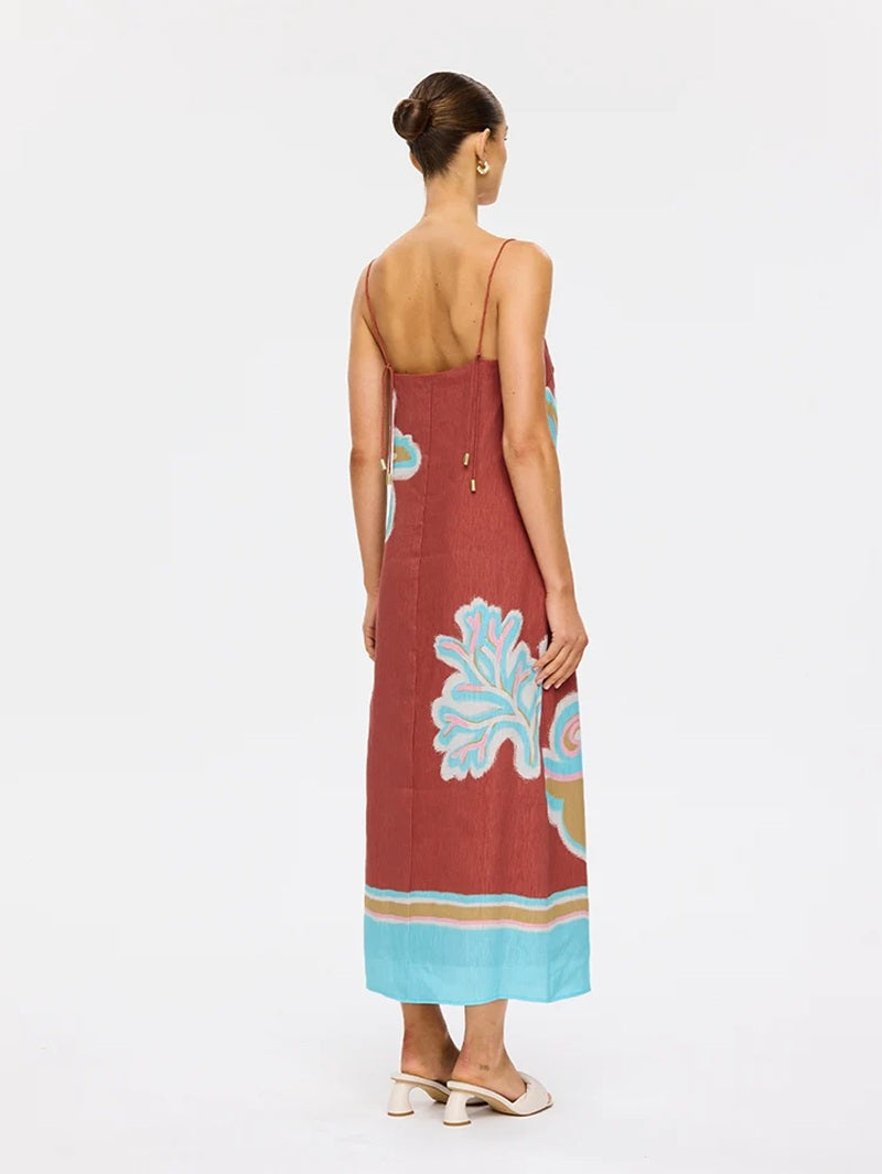 Enzo Midi Dress | Maroon