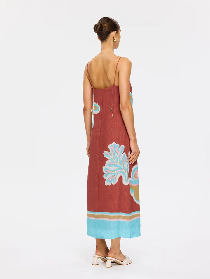 Enzo Midi Dress | Maroon