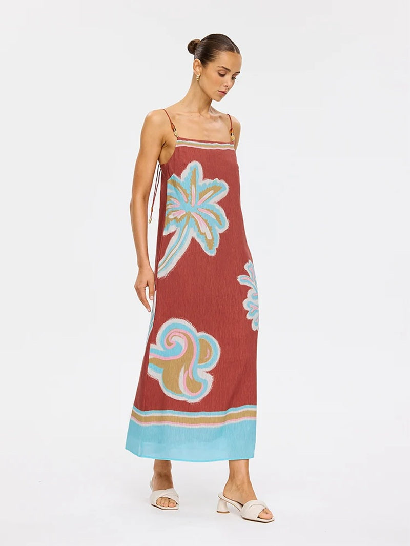 Enzo Midi Dress | Maroon