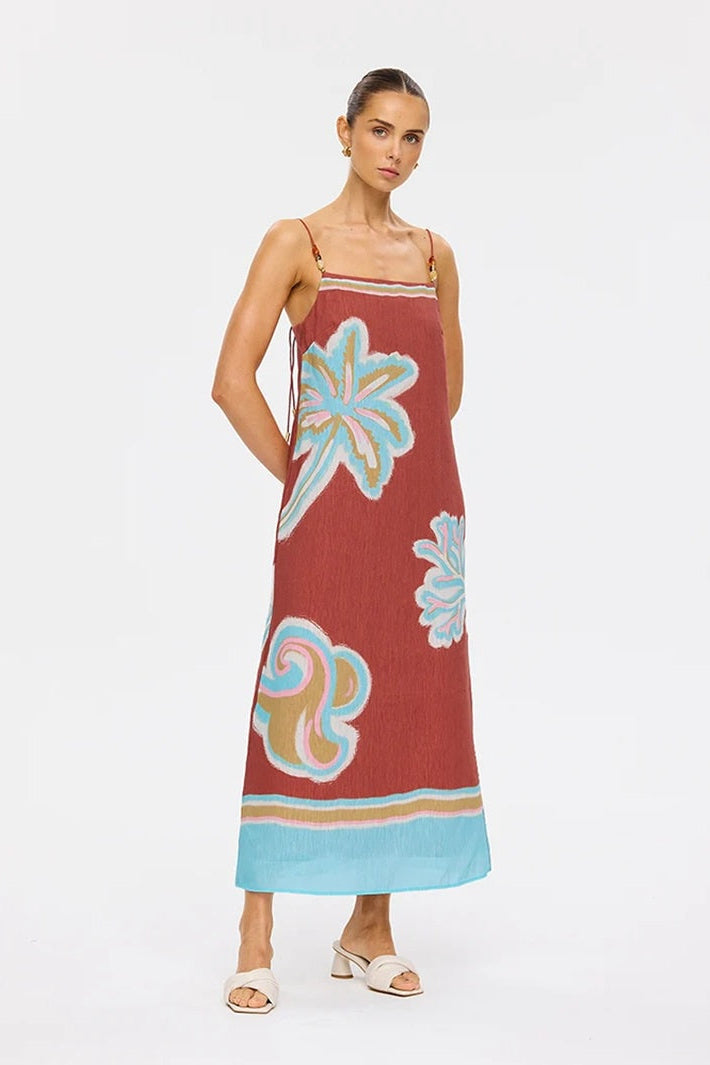 Enzo Midi Dress | Maroon