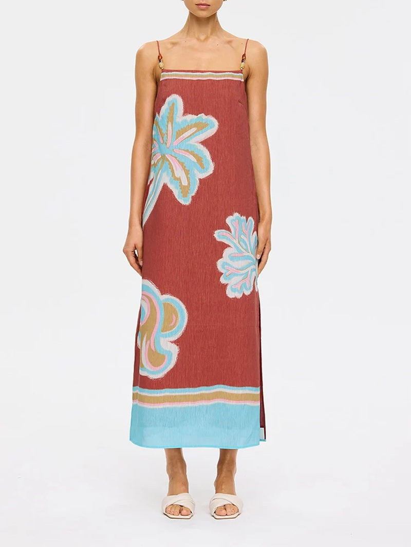 Enzo Midi Dress | Maroon