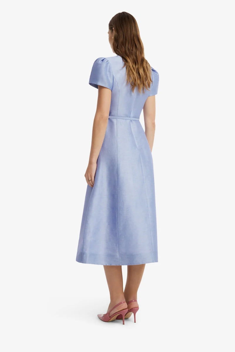 Marguerite Short Sleeve Midi Dress | Rose In Periwrinkle