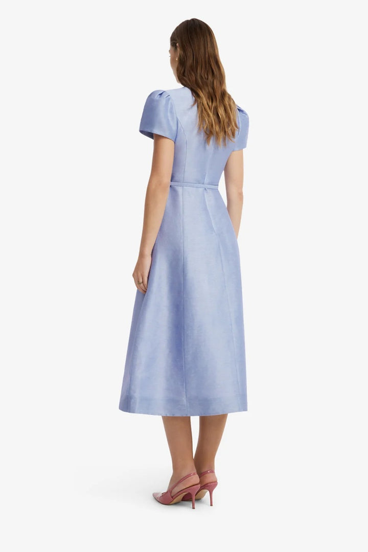 Marguerite Short Sleeve Midi Dress | Rose In Periwrinkle