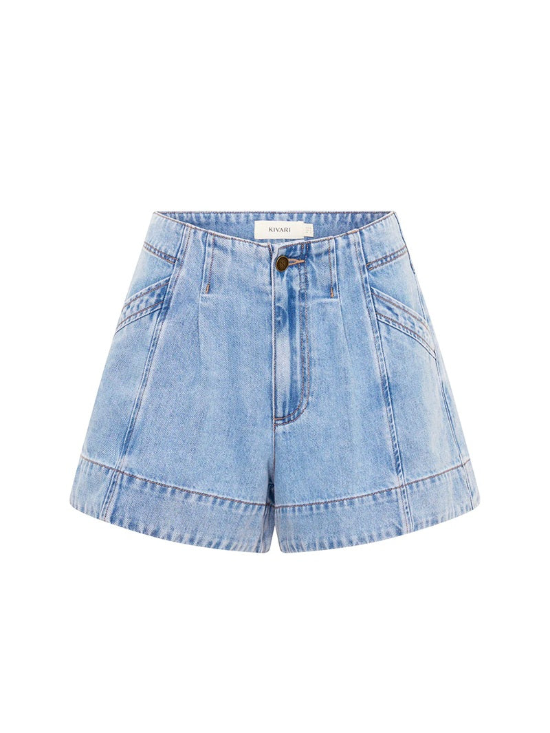 Laguna Denim Short | Pale Stone