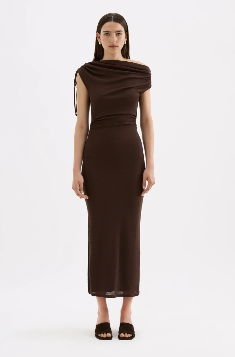 Lani Mesh Maxi Dress | Chocolate