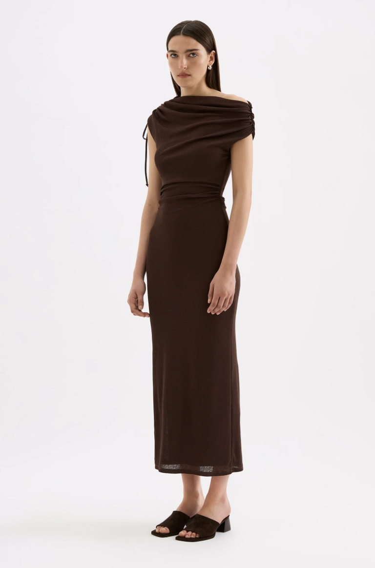 Lani Mesh Maxi Dress | Chocolate