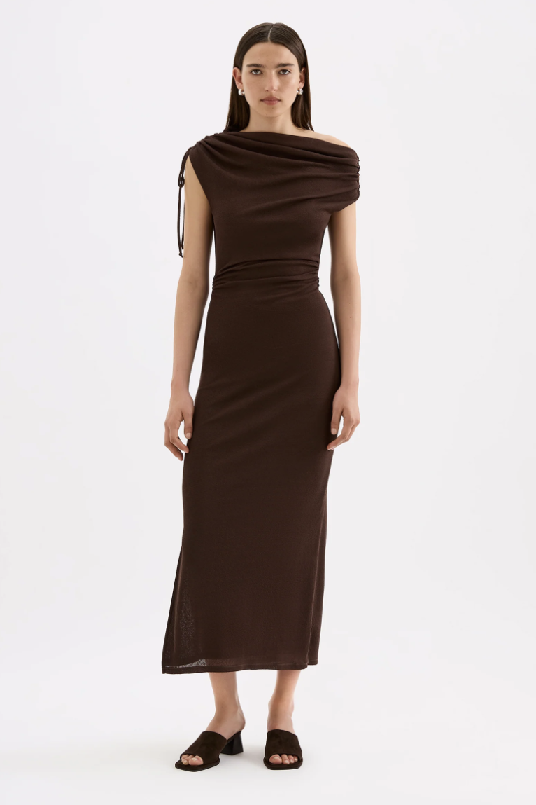 Lani Mesh Maxi Dress | Chocolate