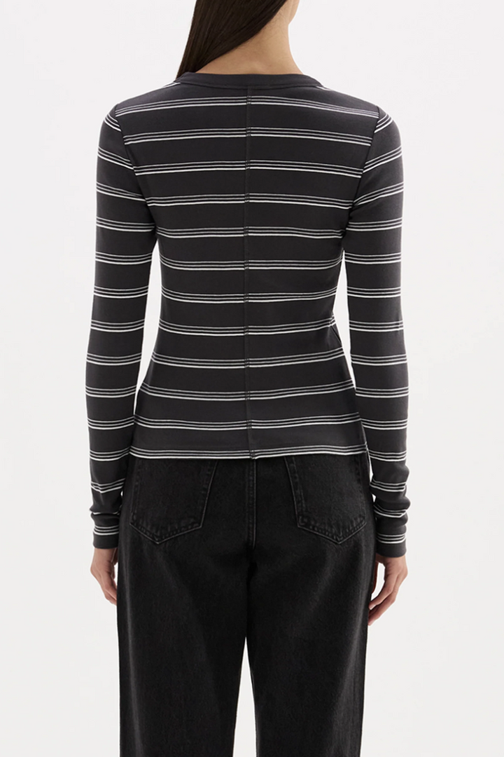 Lexi Long Sleeve Top | Coal Stripe
