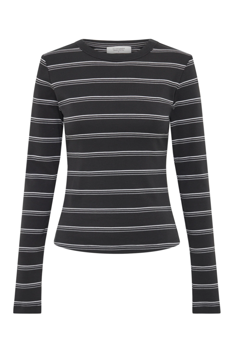 Lexi Long Sleeve Top | Coal Stripe
