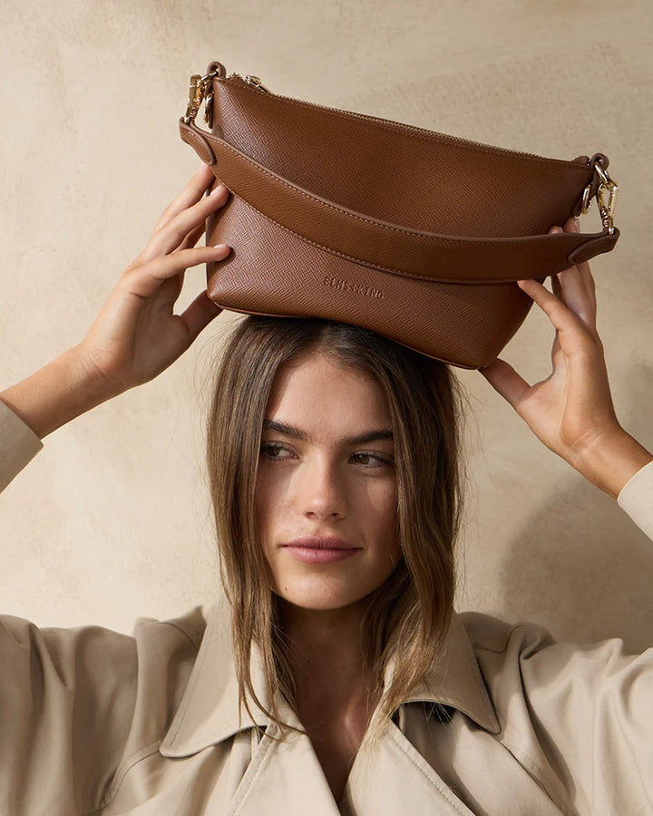 Leyton Crossbody Bag | Tan Saffiano