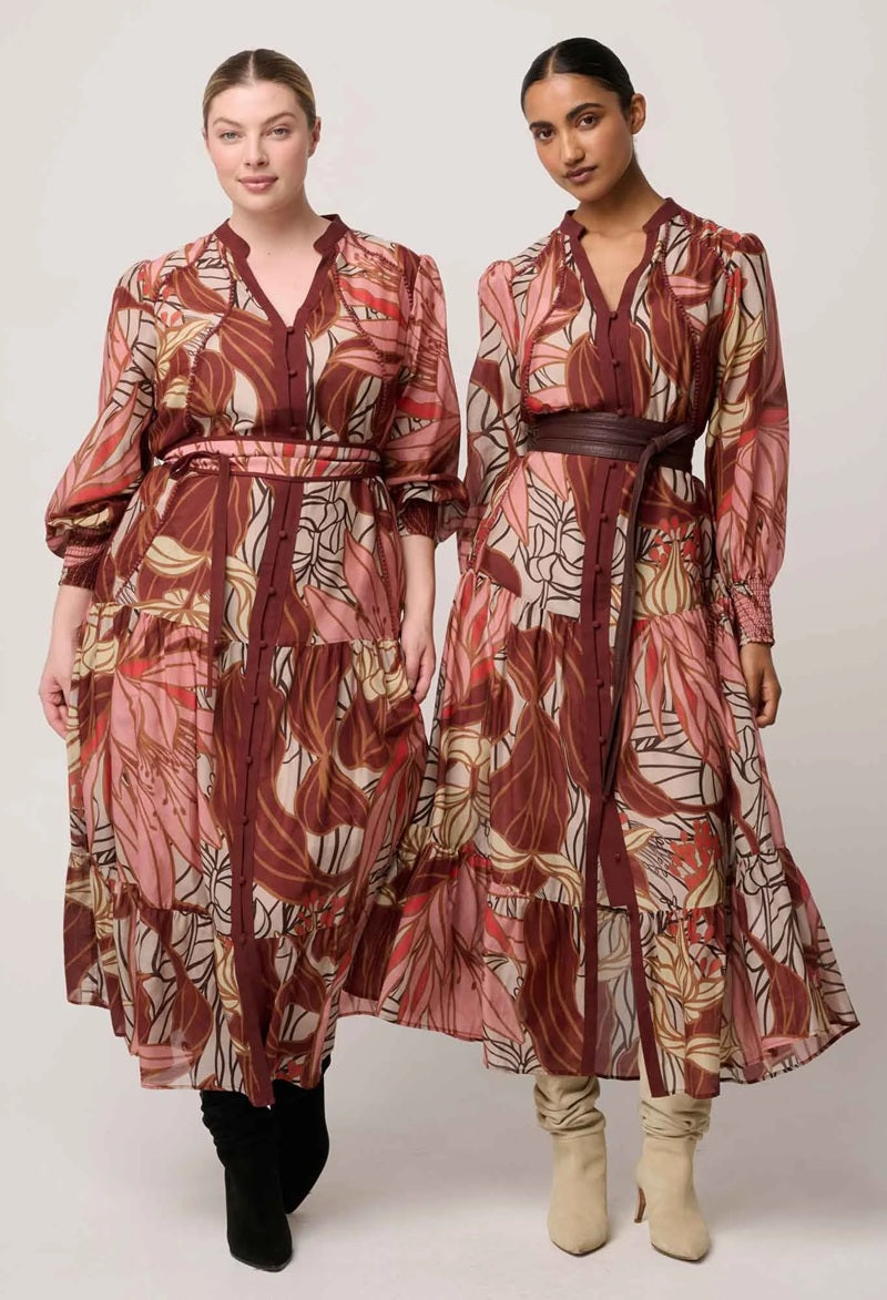 Liliana Cotton Silk Printed Maxi Dress | Cathedral Botanic