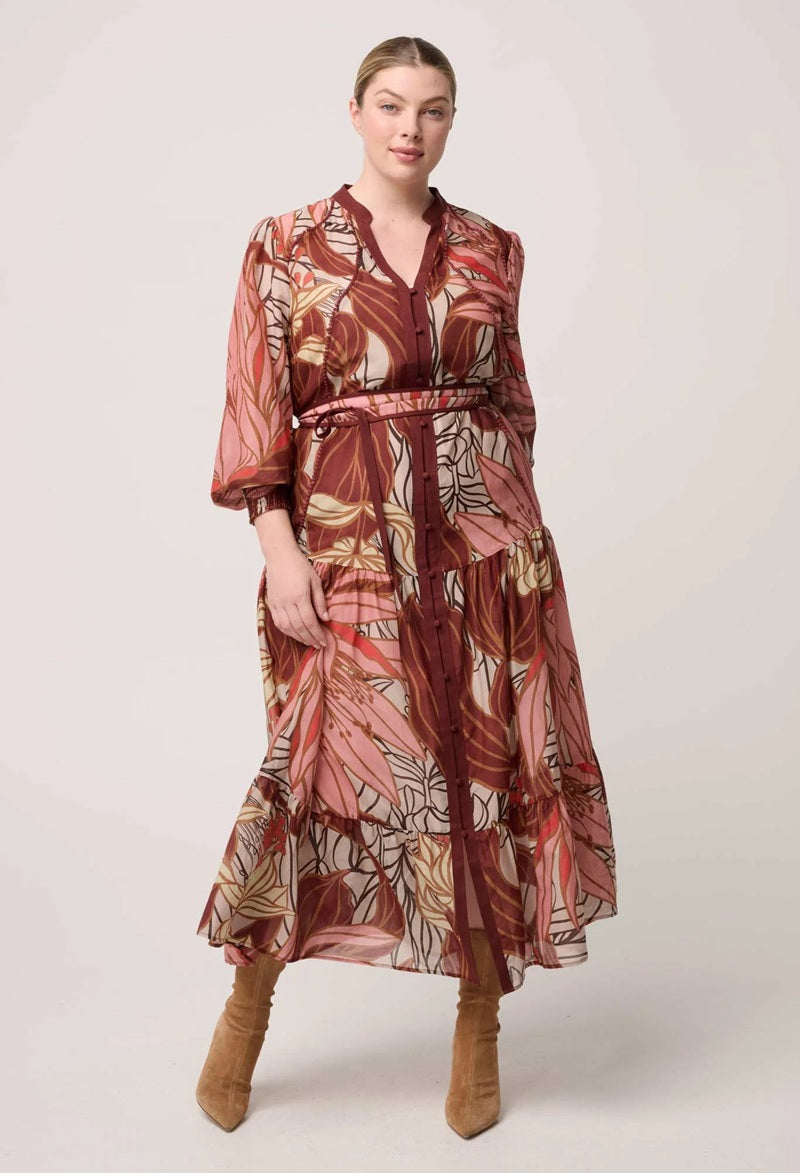 Liliana Cotton Silk Printed Maxi Dress | Cathedral Botanic
