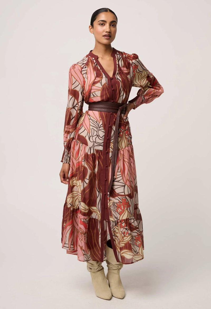 Liliana Cotton Silk Printed Maxi Dress | Cathedral Botanic