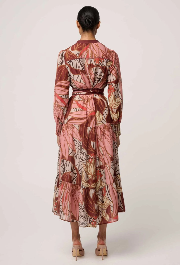 Liliana Cotton Silk Printed Maxi Dress | Cathedral Botanic