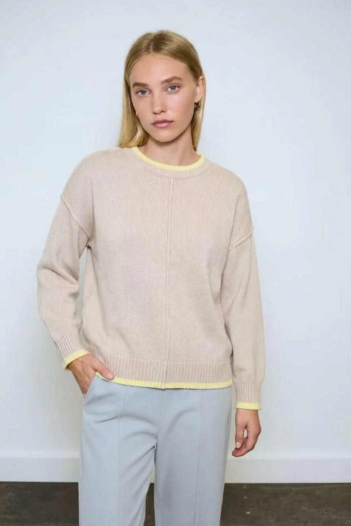 Lola Jumper | Latte & Yellow
