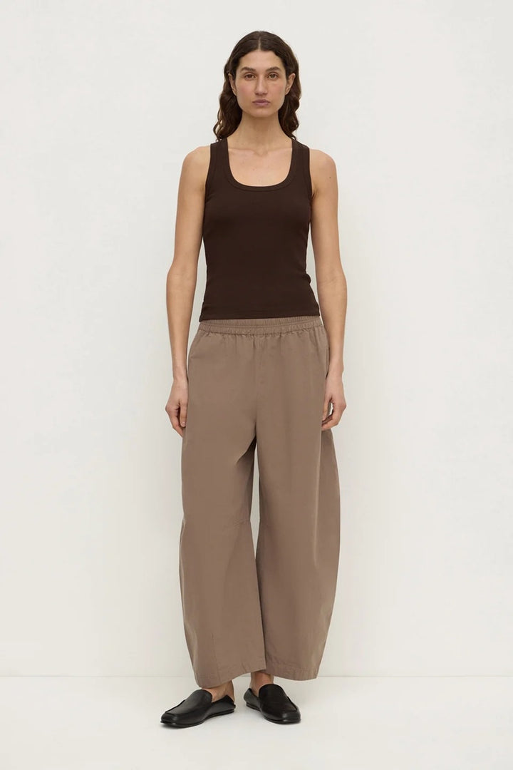 Elaine Washed Cotton Pant| Dark Sand