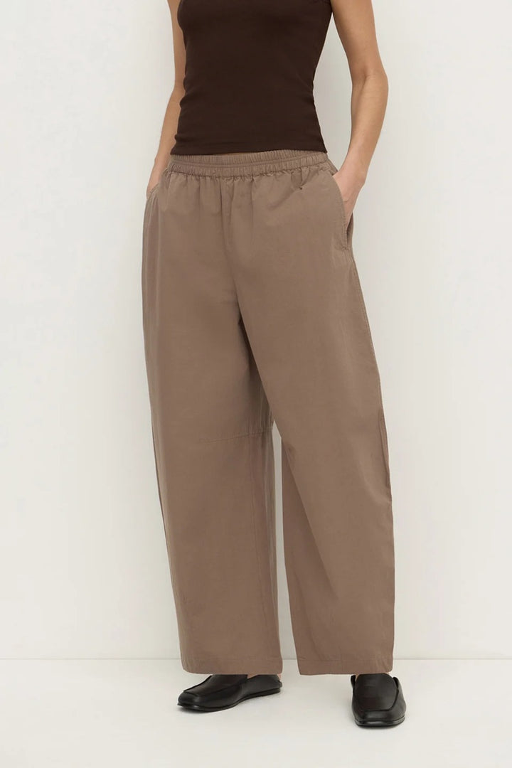 Elaine Washed Cotton Pant| Dark Sand