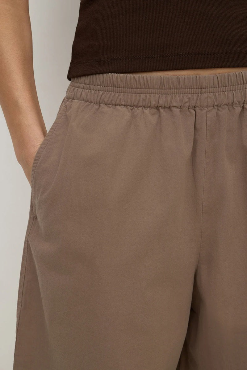 Elaine Washed Cotton Pant| Dark Sand
