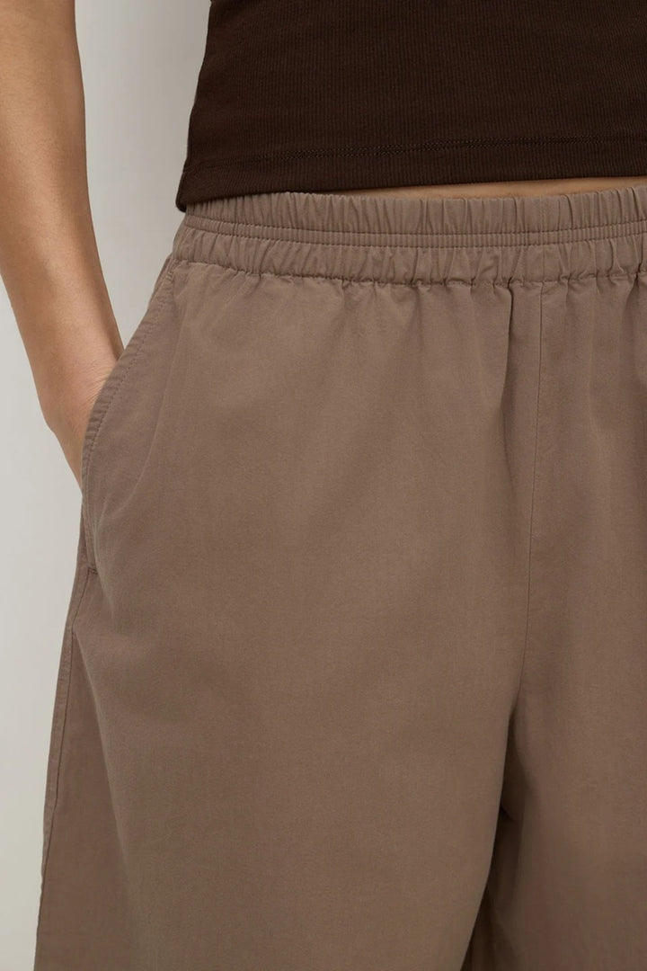 Elaine Washed Cotton Pant| Dark Sand