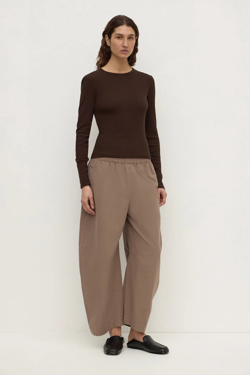 Elaine Washed Cotton Pant| Dark Sand