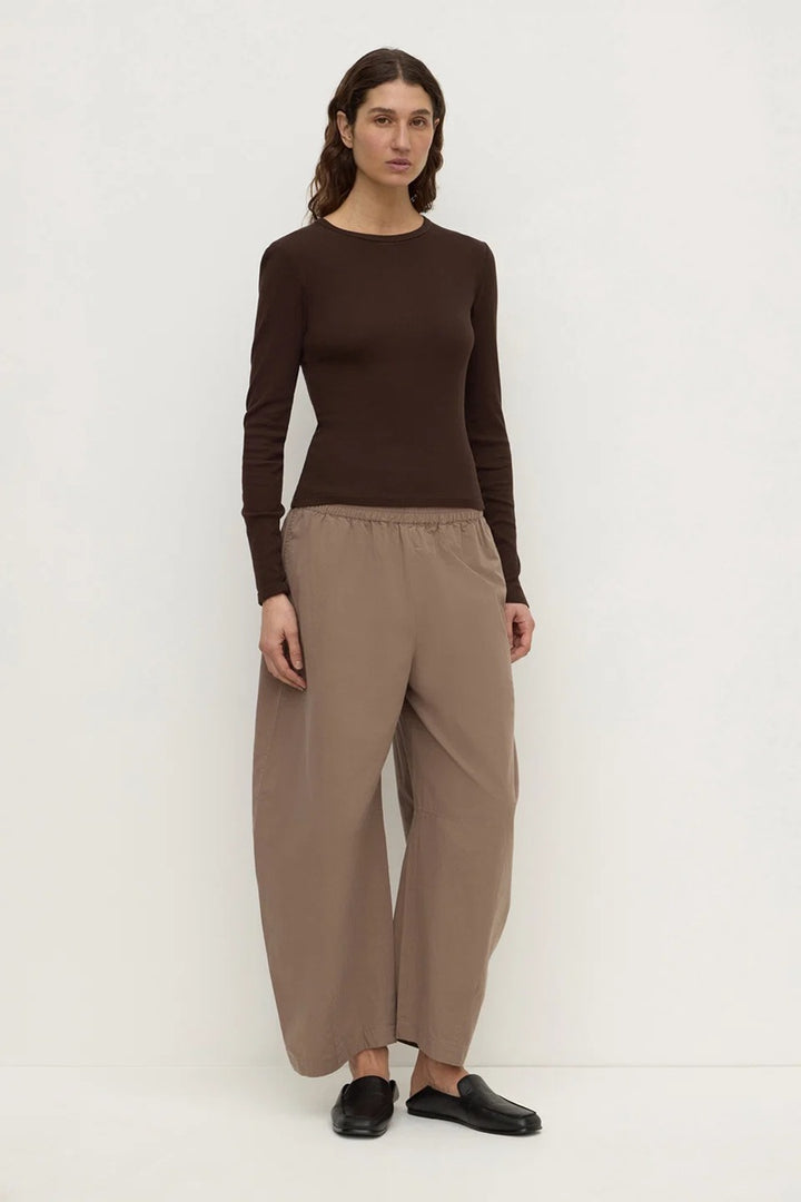 Elaine Washed Cotton Pant| Dark Sand