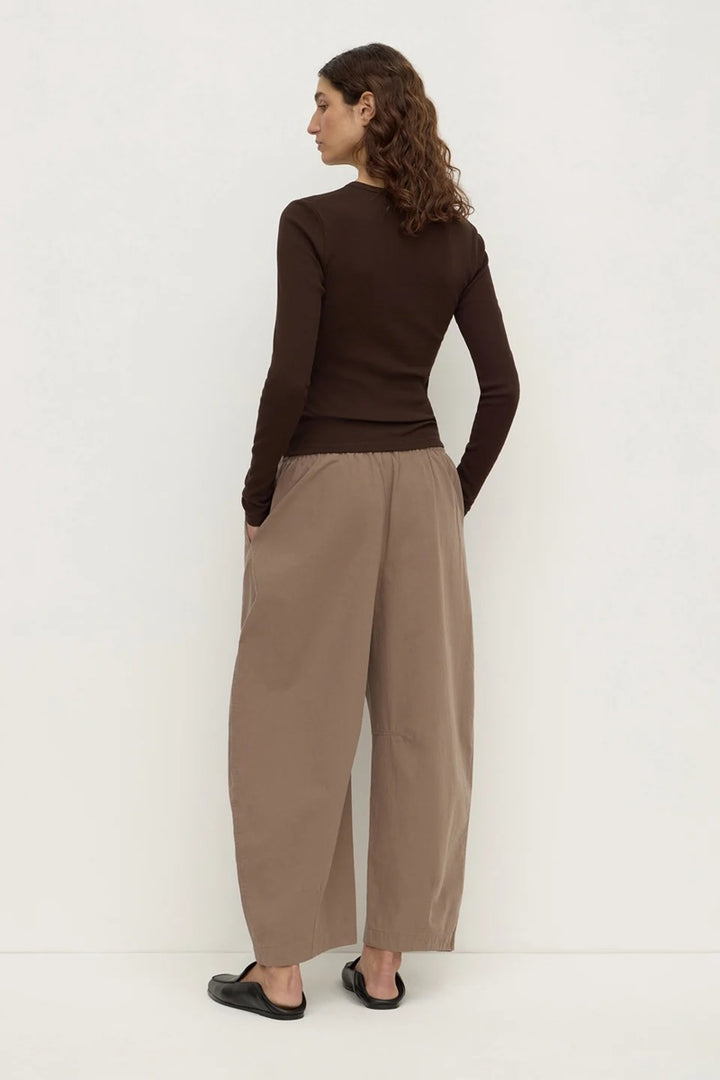 Elaine Washed Cotton Pant| Dark Sand