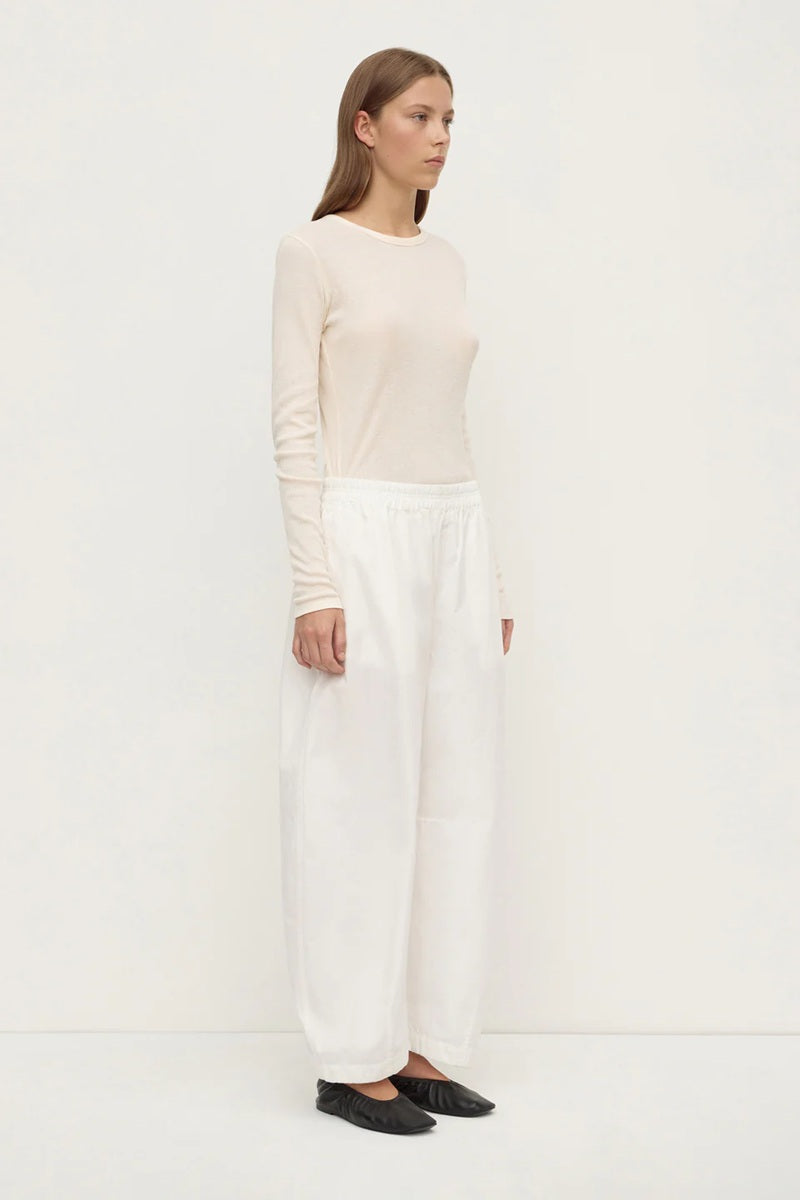 Lola Barrel Pant | White
