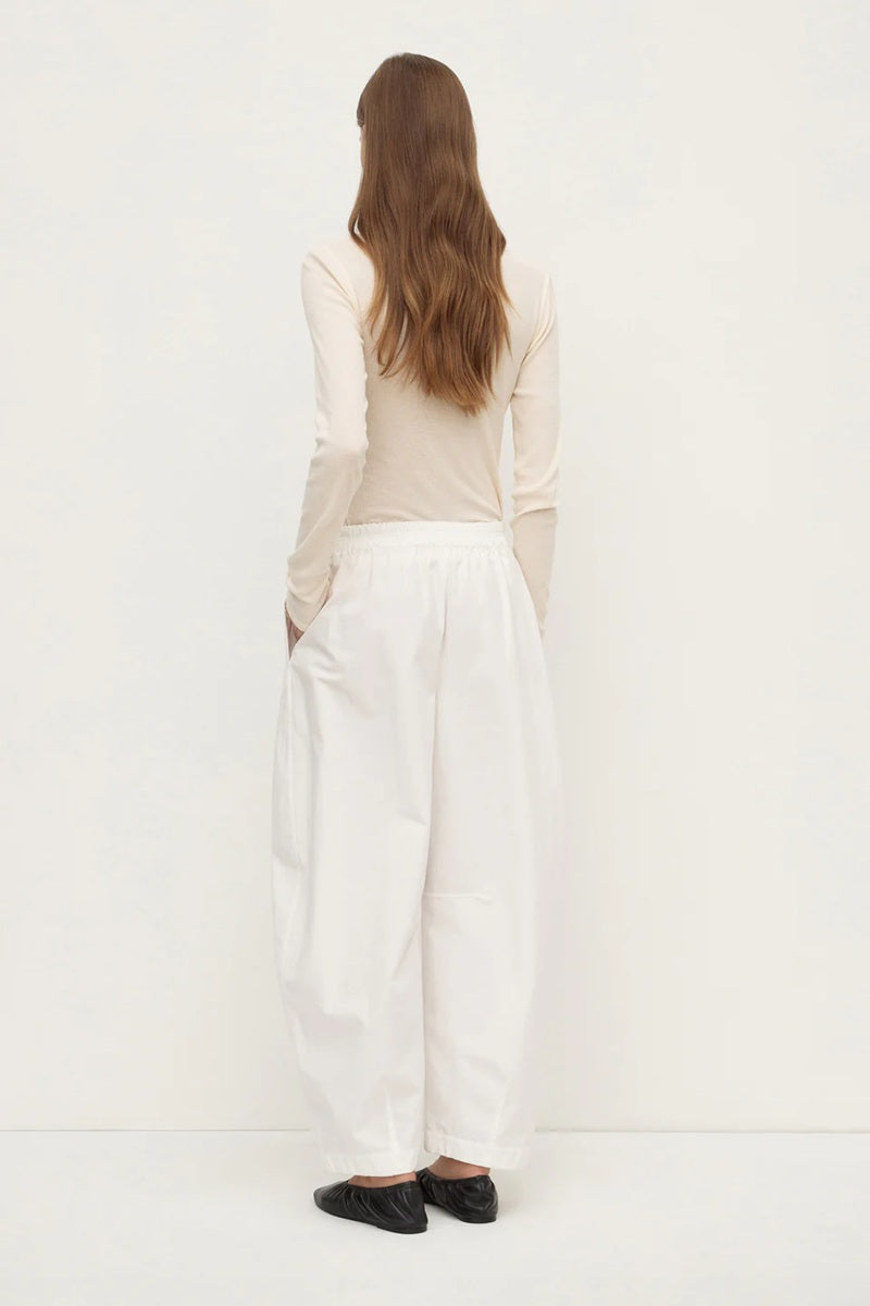 Lola Barrel Pant | White