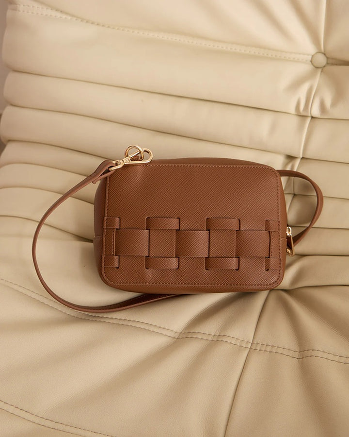 London Crossbody | Tan Saffiano
