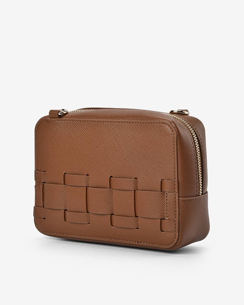 London Crossbody | Tan Saffiano