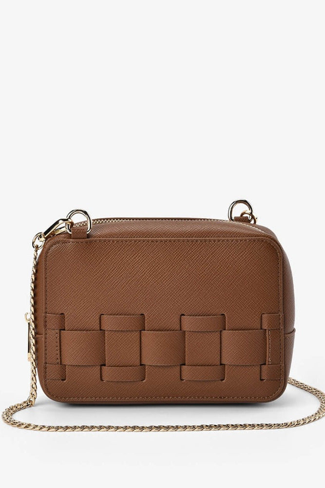 London Crossbody | Tan Saffiano