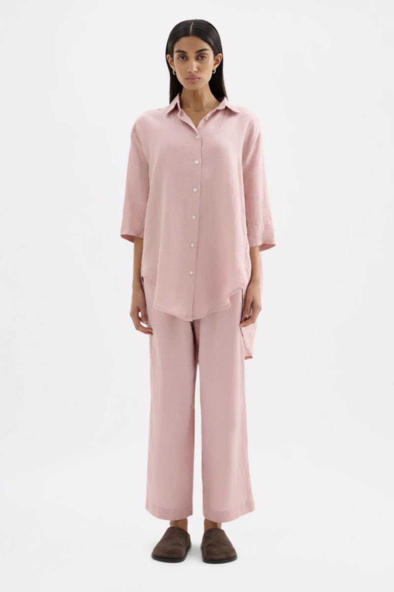 Lounge Linen Crop Pant | Blush