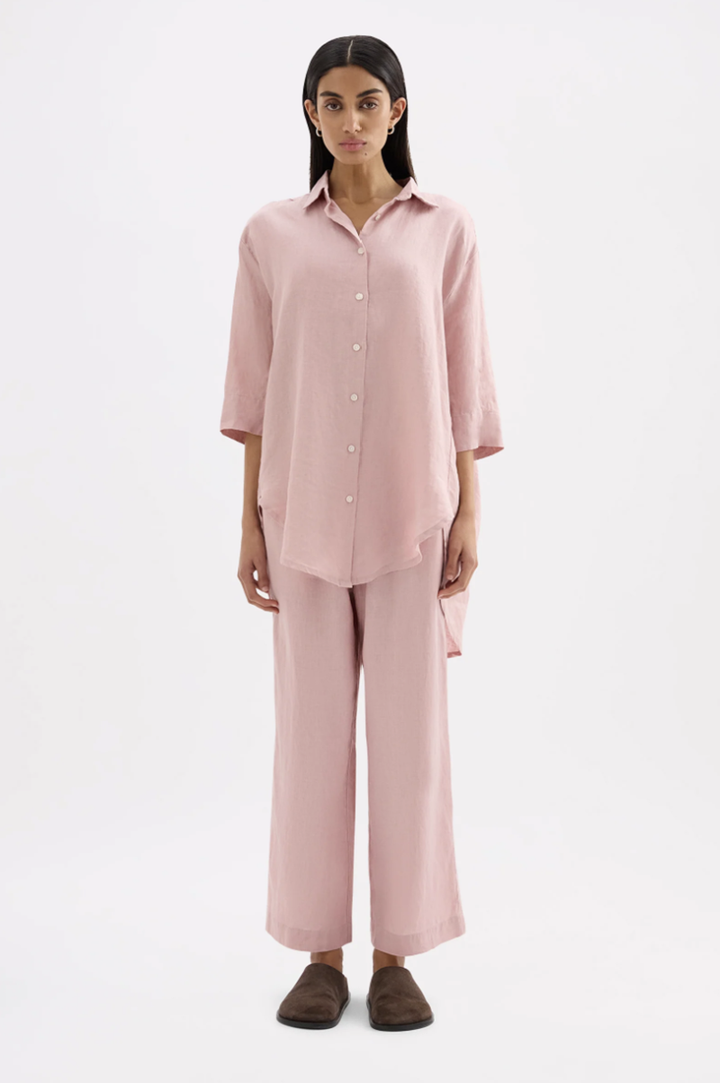Lounge Linen Crop Pant | Blush