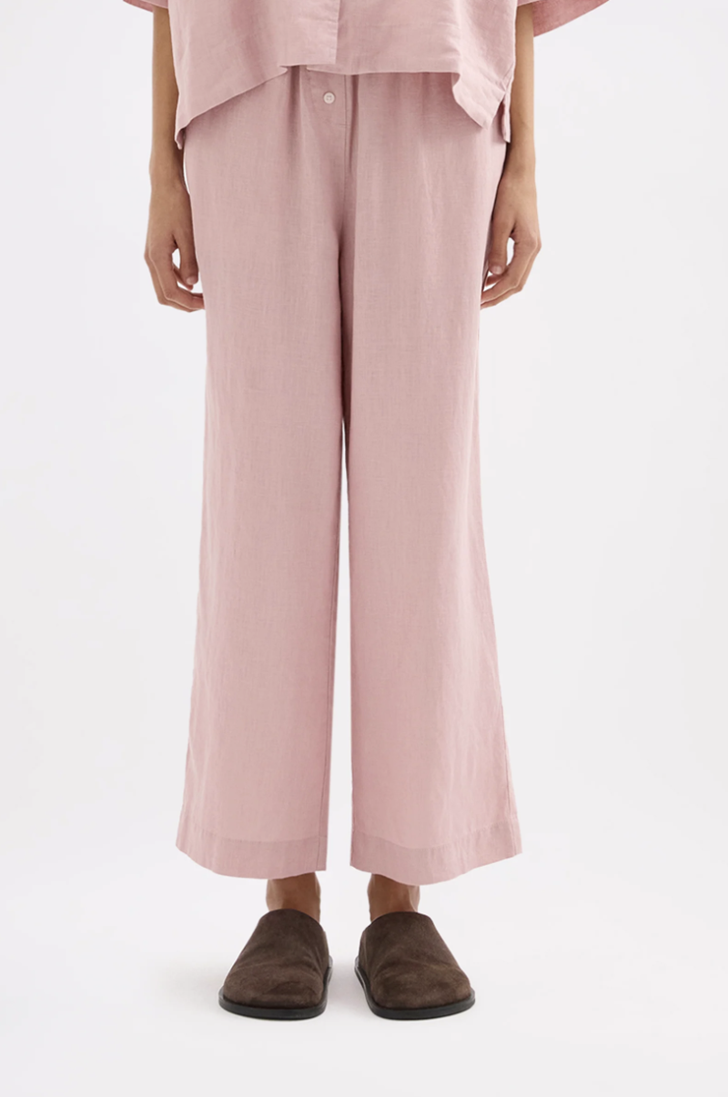 Lounge Linen Crop Pant | Blush