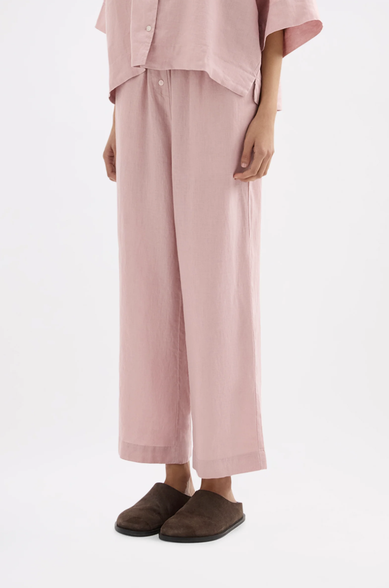 Lounge Linen Crop Pant | Blush