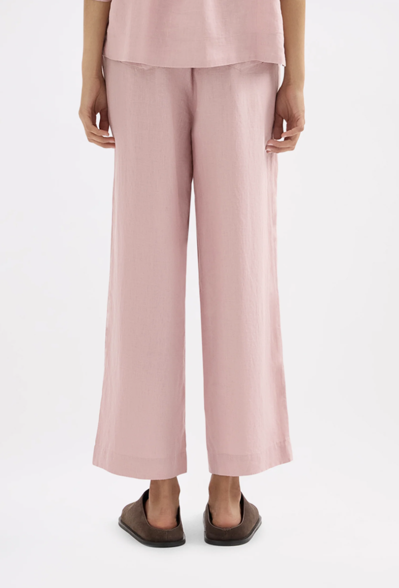 Lounge Linen Crop Pant | Blush