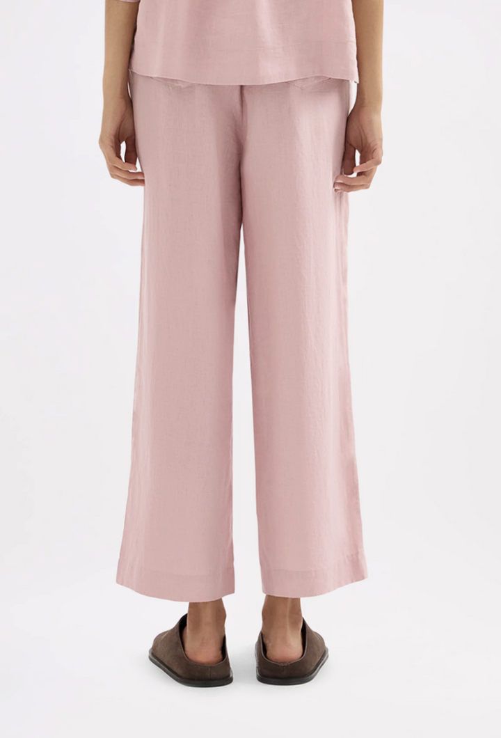 Lounge Linen Crop Pant | Blush