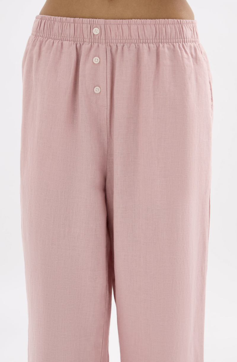 Lounge Linen Crop Pant | Blush