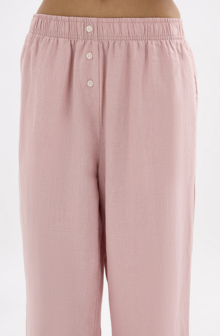 Lounge Linen Crop Pant | Blush