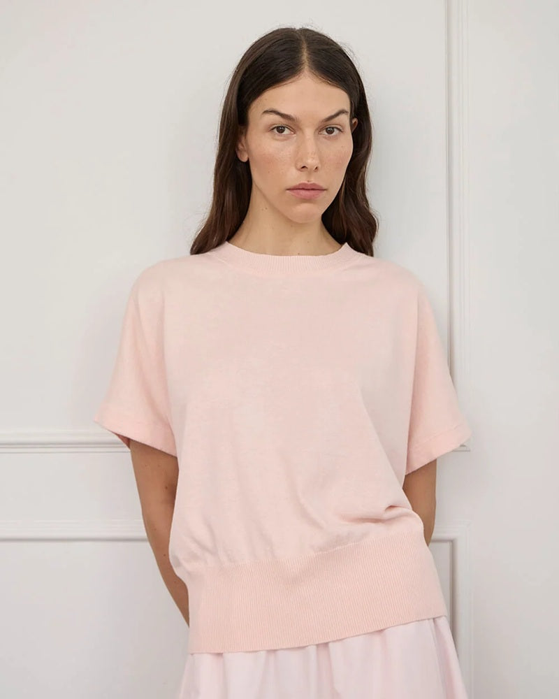 Lucy Knit Tee | Baby Pink