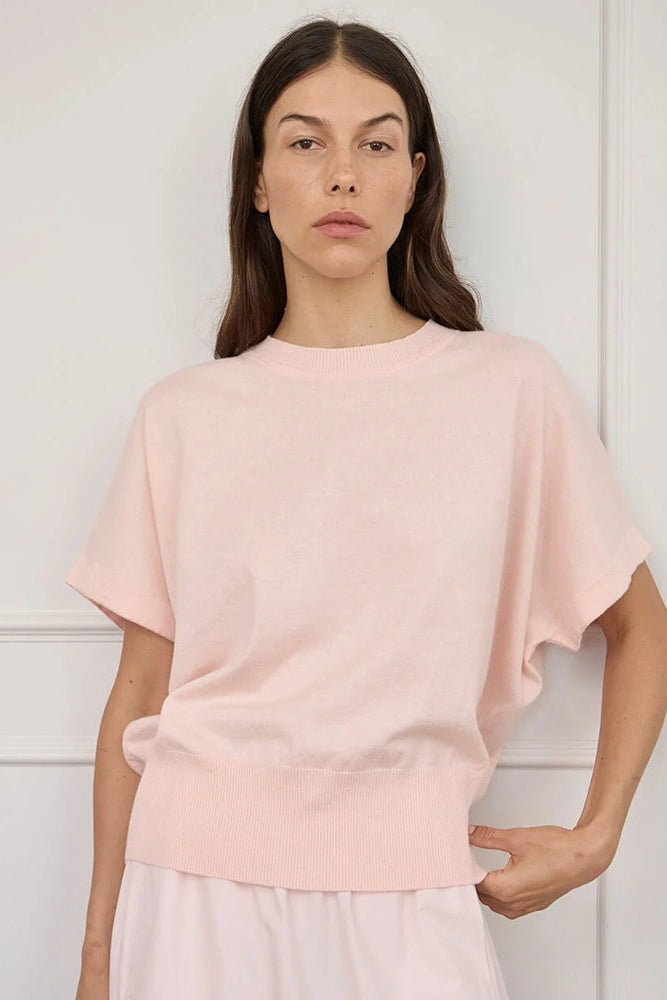 Lucy Knit Tee | Baby Pink