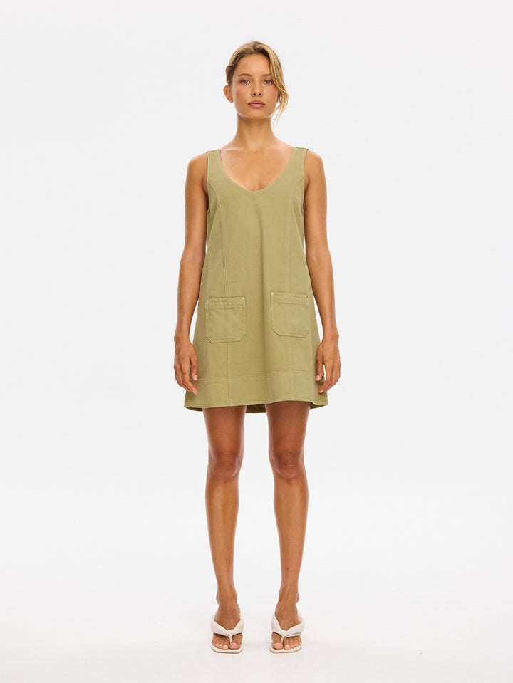 Ilaria Denim Mini Dress | Olive
