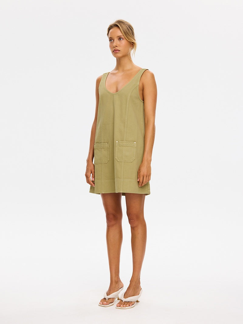 Ilaria Denim Mini Dress | Olive